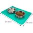 Joytale Silikon-Futtermatte für Hunde, rutschfeste wasserdichte Futtermatte mit erhöhtem Rand für Hunde und Katzen,53 x 37cm,Türkis