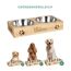 LAUBLUST Futterstation mit Name Personalisiert für Hunde - Natur | Größen M, L, XL - Futternapf & Wassernapf Hund | 2 Edelstahl Fressnäpfe als Hundezubehör | Fressnapf mit Gravur | Hundenapf erhöht