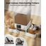 oneisall 5L Futterautomat Katze 2 Näpfe, Katzenfutter Automat mit einem Knopf, Einfache Bedienung, Futterspender für Katzen/Hunde, mit Edelstahlschüssel, Voice Recorder, weiß