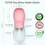 COTOP Tragbare Hund Wasserflasche für Unterwegs, 350ml Haustier Wasserspender Antibakterielle Auslaufsicher Hund Katze Reisen Trinken Flasche Schüssel, Pet Outdoor Trinkbecher (pink)