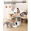 BEMOONY 5L Futterautomat Katze, Katzenfutter Automat mit Programmierbarem Timer, 1-6 Mahlzeiten pro Tag, Futterspender Katze mit Pressedeckel und 10s Aufnahmefunktion(Weiß)
