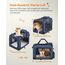 Feandrea Hundebox faltbar, Transportbox Hund, L, Hundetasche, Oxford-Gewebe, Netzstoff, atmungsaktiv tragbar transportabel, Metallrahmen, mit Griffen, Taschen, 70 x 52 x 52 cm, dunkelblau PDC70Z