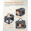 Feandrea Hundebox faltbar, Transportbox Hund, L, Hundetasche, Oxford-Gewebe, Netzstoff, atmungsaktiv tragbar transportabel, Metallrahmen, mit Griffen, Taschen, 70 x 52 x 52 cm, grau PDC70GY