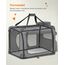 Feandrea Hundebox faltbar, Transportbox Hund, L, Hundetasche, Oxford-Gewebe, Netzstoff, atmungsaktiv tragbar transportabel, Metallrahmen, mit Griffen, Taschen, 70 x 52 x 52 cm, grau PDC70GY