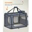 Feandrea Hundebox faltbar, Transportbox Hund, L, Hundetasche, Oxford-Gewebe, Netzstoff, atmungsaktiv tragbar transportabel, Metallrahmen, mit Griffen, Taschen, 70 x 52 x 52 cm, dunkelblau PDC70Z