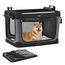 Feandrea Hundebox faltbar, 76,2 cm Transportbox für mittelgroße Hunde, Hundetasche, Oxford-Gewebe, mit 4 Türen aus Netzstoff, Griffen, Taschen für Futter und Wasserflasche, tintenschwarz PDC017B01