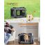 Feandrea Hundebox faltbar, Transportbox Hund, L, Hundetasche, Oxford-Gewebe, Netzstoff, atmungsaktiv tragbar transportabel, Metallrahmen, mit Griffen, Taschen, 70 x 52 x 52 cm, grau PDC70GY
