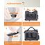 Feandrea Hundebox faltbar, Transportbox Hund, L, Hundetasche, Oxford-Gewebe, Netzstoff, atmungsaktiv tragbar transportabel, Metallrahmen, mit Griffen, Taschen, 70 x 52 x 52 cm, grau PDC70GY