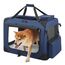 Feandrea Hundebox faltbar, Transportbox Hund, L, Hundetasche, Oxford-Gewebe, Netzstoff, atmungsaktiv tragbar transportabel, Metallrahmen, mit Griffen, Taschen, 70 x 52 x 52 cm, dunkelblau PDC70Z