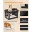 Feandrea Hundebox faltbar, 76,2 cm Transportbox für mittelgroße Hunde, Hundetasche, Oxford-Gewebe, mit 4 Türen aus Netzstoff, Griffen, Taschen für Futter und Wasserflasche, tintenschwarz PDC017B01