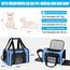 TOFFCAEA Transporttasche für Katze Hund, Hundetransportbox, Faltbare Katzentransportbox, tragbar, 5kg Katzen Hunde Tragebox, für mittelgroße Hunde, Katze (M, Blau) L 43cm x B 28cm x H 28 cm