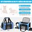 TOFFCAEA Transporttasche für Katze Hund, Hundetransportbox, Faltbare Katzentransportbox, tragbar, 8kg Katzen Hunde Tragebox, für mittelgroße Hunde, Katze (L, Blau) L 50 cm x B 34 cm x H 34 cm