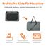 Amazon Basics Tragbarer, faltbarer Reisezwinger mit weichen Seiten und 4 Türen, Größe L, für Katzen, Hunde, Hasen und andere Kleintiere, Grau, L 91 x B 61 x H 61 cm
