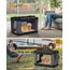 Feandrea Hundebox faltbar, 91,4 cm Transportbox für große Hunde, Hundetasche, Oxford-Gewebe, mit 4 Türen aus Netzstoff, Griffen, Taschen für Futter und Wasserflasche, tintenschwarz PDC019B01