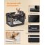 Feandrea Hundebox faltbar, 60 cm Transportbox für kleine Hunde, Hundetasche, Oxford-Gewebe, mit 4 Türen aus Netzstoff, Griffen, Taschen für Futter und Wasserflasche, tintenschwarz PDC016B01