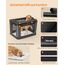 Feandrea Hundebox faltbar, 91,4 cm Transportbox für große Hunde, Hundetasche, Oxford-Gewebe, mit 4 Türen aus Netzstoff, Griffen, Taschen für Futter und Wasserflasche, tintenschwarz PDC019B01