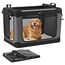 Feandrea Hundebox faltbar, 91,4 cm Transportbox für große Hunde, Hundetasche, Oxford-Gewebe, mit 4 Türen aus Netzstoff, Griffen, Taschen für Futter und Wasserflasche, tintenschwarz PDC019B01