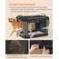 Feandrea Hundebox faltbar, 91,4 cm Transportbox für große Hunde, Hundetasche, Oxford-Gewebe, mit 4 Türen aus Netzstoff, Griffen, Taschen für Futter und Wasserflasche, tintenschwarz PDC019B01