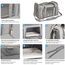 TOFFCAEA Transporttasche für Katze Hund, Hundetransportbox, Faltbare Katzentransportbox, tragbar, 8kg Katzen Hunde Tragebox, für mittelgroße Hunde, Katze (Grau, L 50 x B 34 x H 34 cm)