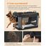 Feandrea Hundebox faltbar, 106,7 cm Transportbox für große Hunde, Hundetasche, Oxford-Gewebe, mit 4 Türen aus Netzstoff, Griffen, Taschen für Futter und Wasserflasche, tintenschwarz PDC021B01