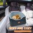 Vivifying Hundeautositz für kleine und mittelgroße Hunde, abnehmbare und waschbare Sitzerhöhung für Haustiere bis zu 11.3KG, Reisebett mit Staufächern und Sicherheitsgurt (Grau)