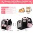 Lekespring Erweiterbar Katzenrucksack Hunderucksack für Katzen Hunde bis 8kg, Groß Katzen Rucksack Faltbare Haustier Rucksack mit Innerer Sicherheitsleine und Haustiermatte, Rosa