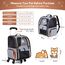 Lekespring Hunderucksack Katzenrucksack mit Trolley 2 in 1 bis 8 kg, Faltbare Hunderucksack Große Transportbox für kleine Hunde, Blau Gestreift-L