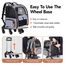 Lekespring Hunderucksack Katzenrucksack mit Trolley 2 in 1 bis 8 kg, Faltbare Hunderucksack Große Transportbox für kleine Hunde, Blau Gestreift-L