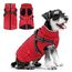 Woiil Hundemantel Hundejacke Wintermantel für Mittelgroße Hunde, Hundemantel Winter mit Geschirr, Hunde Wintermantel Kostüm Ärmellose Baumwolle Gepolsterte Weste Wasserdicht Warme Reflektierend, Rot M