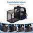 Lekespring Katzen Rucksack Hunderucksack für Große Katzen Hunde bis 12kg, Erweiterbar Faltbare Haustier Rucksack mit Innerer Sicherheitsleine und Haustiermatte, Blau -XL
