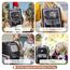 Lekespring Hunderucksack Katzenrucksack mit Trolley 2 in 1 bis 8 kg, Faltbare Hunderucksack Große Transportbox für kleine Hunde, Blau Gestreift-L