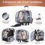 Lekespring Hunderucksack Katzenrucksack mit Trolley 2 in 1 bis 8 kg, Faltbare Hunderucksack Große Transportbox für kleine Hunde, Blau Gestreift-L