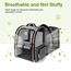 Lekespring Katzen Rucksack Hunderucksack für Große Katzen Hunde bis 12kg, Erweiterbar Faltbare Haustier Rucksack mit Innerer Sicherheitsleine und Haustiermatte, Grau-XL