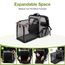 Lekespring Katzen Rucksack Hunderucksack für Große Katzen Hunde bis 12kg, Erweiterbar Faltbare Haustier Rucksack mit Innerer Sicherheitsleine und Haustiermatte, Grau-XL