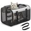 Conlun Katzentransportbox,Weiche Katzentransporttasche mit 4-seitigem Netz, Flugzeugtaugliche Katzentasche für Kleine&Mittelgroße Katze Kätzchen Welpen bis 6 Kg, Hundetransportbox Faltbar-M, Grau