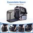 Lekespring Katzen Rucksack Hunderucksack für Große Katzen Hunde bis 12kg, Erweiterbar Faltbare Haustier Rucksack mit Innerer Sicherheitsleine und Haustiermatte, Schlieren -XL