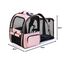 Lekespring Katzen Rucksack Hunderucksack für Große Katzen Hunde bis 12kg, Erweiterbar Faltbare Haustier Rucksack mit Innerer Sicherheitsleine und Haustiermatte, Rosa -XL