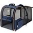 Lekespring Katzen Rucksack Hunderucksack für Große Katzen Hunde bis 12kg, Erweiterbar Faltbare Haustier Rucksack mit Innerer Sicherheitsleine und Haustiermatte, Blau -XL