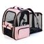Lekespring Katzen Rucksack Hunderucksack für Große Katzen Hunde bis 12kg, Erweiterbar Faltbare Haustier Rucksack mit Innerer Sicherheitsleine und Haustiermatte, Rosa -XL