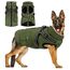 Woiil Hundemantel Hundejacke Wintermantel für Grosse Hunde, Hundemantel Winter mit Geschirr, Hunde Wintermantel Ärmellose Gepolsterte Weste Wasserdicht Warme Reflektierend, Armeegrün XL