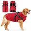 Woiil Hundemantel Hundejacke Wintermantel für Grosse Hunde, Hundemantel Winter mit Geschirr, Hunde Wintermantel Kostüm Ärmellose Baumwolle Gepolsterte Weste Wasserdicht Warme Reflektierend, Rot XL