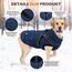 Woiil Hundemantel Hundejacke Wintermantel für Grosse Hunde, Hundemantel Winter mit Geschirr, Hunde Wintermantel Ärmellose Baumwolle Gepolsterte Weste Wasserdicht Warme Reflektierend, Navyblau 3XL