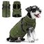 Woiil Hundemantel Hundejacke Wintermantel für Grosse Hunde, Hundemantel Winter mit Geschirr, Hunde Wintermantel Ärmellose Baumwolle Gepolsterte Weste Wasserdicht Warme Reflektierend, Armeegrün L