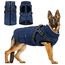 Woiil Hundemantel Hundejacke Wintermantel für Grosse Hunde, Hundemantel Winter mit Geschirr, Hunde Wintermantel Ärmellose Baumwolle Gepolsterte Weste Wasserdicht Warme Reflektierend, Navyblau 3XL