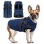 Woiil Hundemantel Hundejacke Wintermantel für Kleine Hunde, Hundemantel Winter mit Geschirr, Hunde Wintermantel Ärmellose Baumwolle Gepolsterte Weste Wasserdicht Warme Reflektierend, Navyblau S