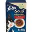 Felix Katzennassfutter Soup Geschmacksvielfalt vom Land mit Rind, Huhn, Lamm, 8er Pack (8 x 6 Beutel à 48g)
