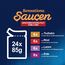 Felix Sensations Saucen Katzenfutter nass, Sorten-Mix, 4er Pack (4 x 24 Beutel à 85g)
