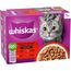 Whiskas 1+ Katzennassfutter Klassische Auswahl in Sauce, 12x85g (4 Packungen) – Hochwertiges Nassfutter für ausgewachsene Katzen in 48 Portionsbeuteln