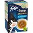 Felix Katzennassfutter Soup Geschmacksvielfalt aus dem Wasser mit Kabeljau, Thunfisch, Scholle, 8er Pack (8 x 6 Beutel à 48g)