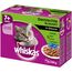 Whiskas 7+ Katzennassfutter – Gemischte Auswahl in Sauce – Hochwertiges Feuchtfutter in 48 Portionsbeuteln für Katzen ab 7 Jahren und älter – Katzenfutter – 4er Pack (4 x 12 Portionsbeutel à 100g)